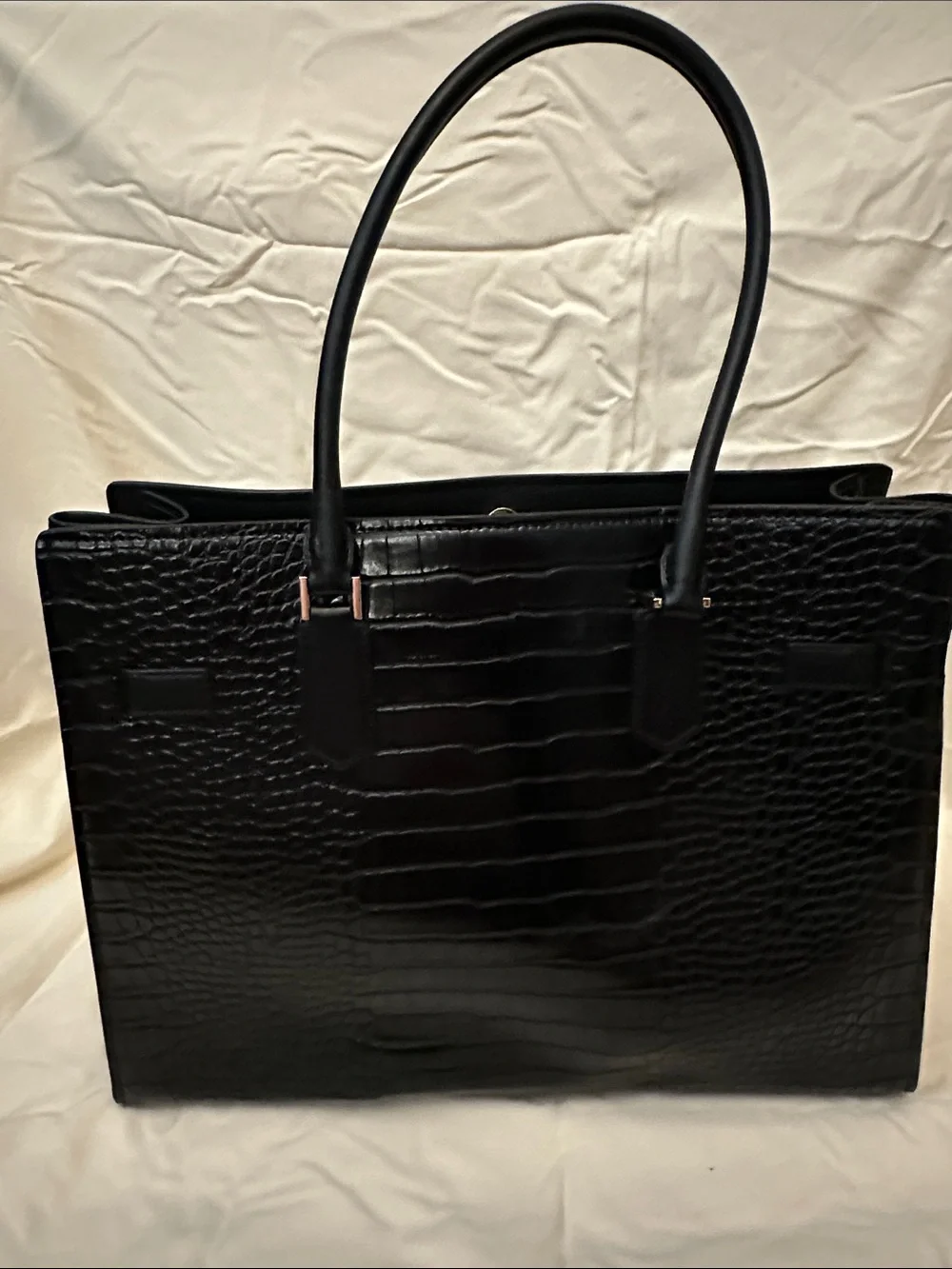Michael Kors Black Satchel with Gold Charm Hardware